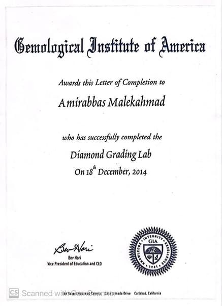Certification of Diamond Grading Lab